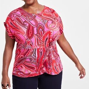 I.N.C. International Concepts
Plus Size Printed Gathered Top-New